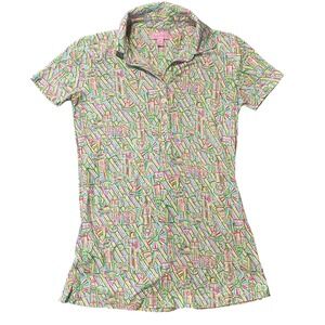 Lilly Pulitzer Womens Size XS Nautical Lighthouse Sailboat Polo Shirt